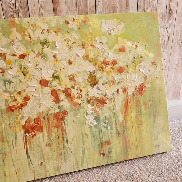 Green floral wall painting - Picture 2 of 7